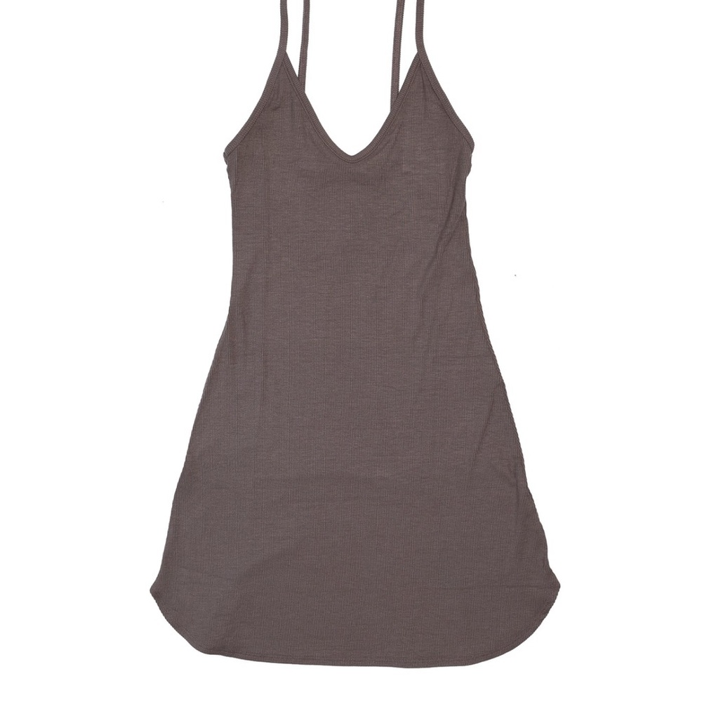 Joah Brown Brown Ribbed Slip Dress